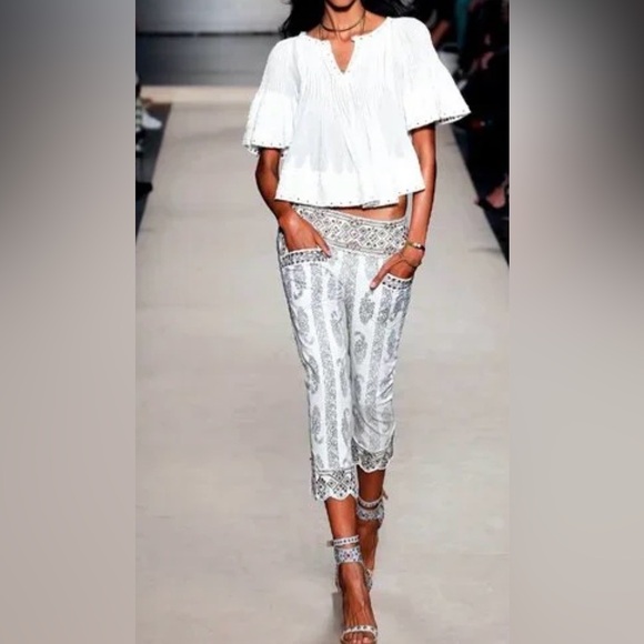 Isabel Marant Pants - Isabel Marant Bario Berit Runway Studded Floral Pant Jean